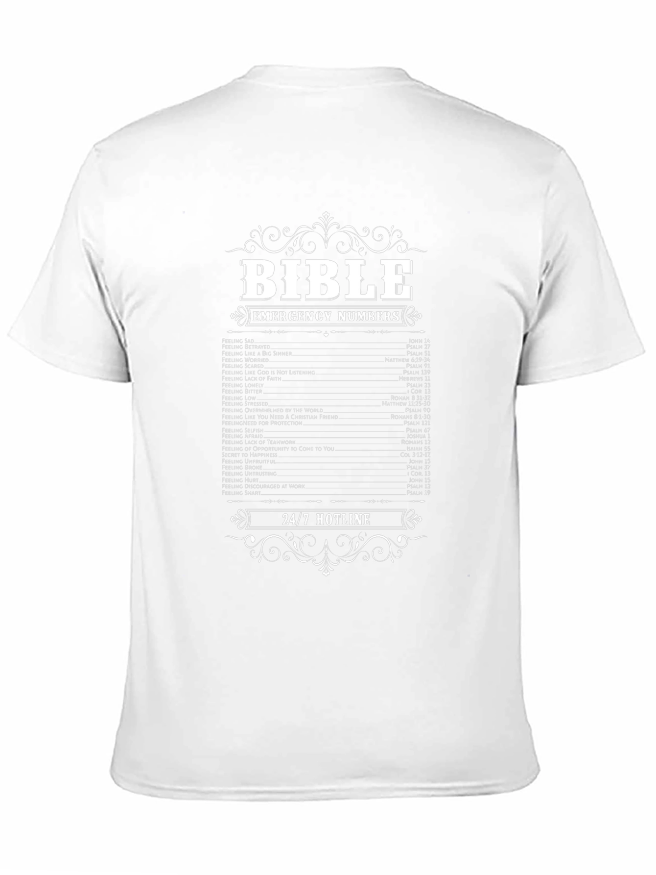 Bible Emergency Numbers T-Shirt Christian Hotline