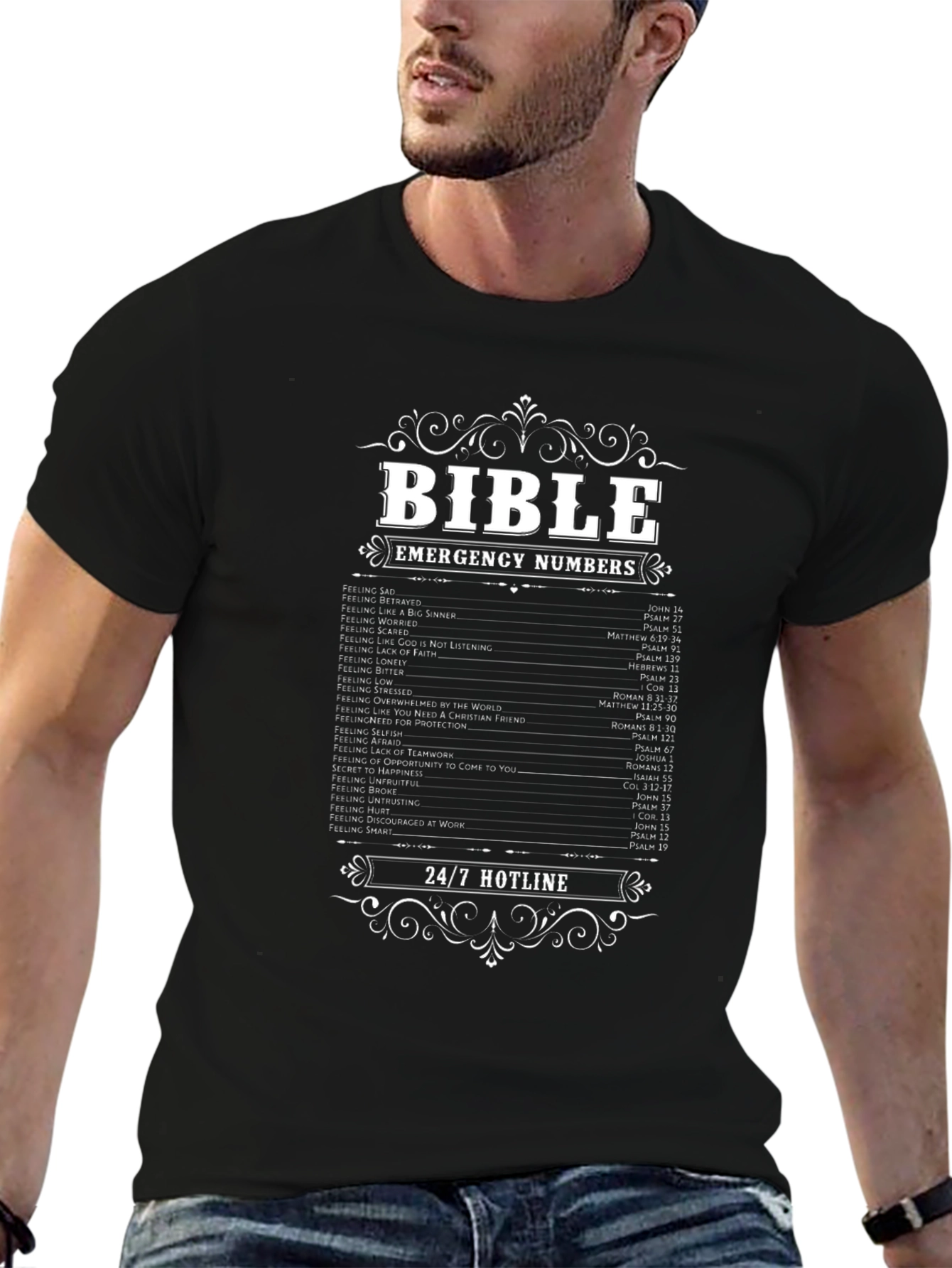 Bible Emergency Numbers T-Shirt Christian Hotline