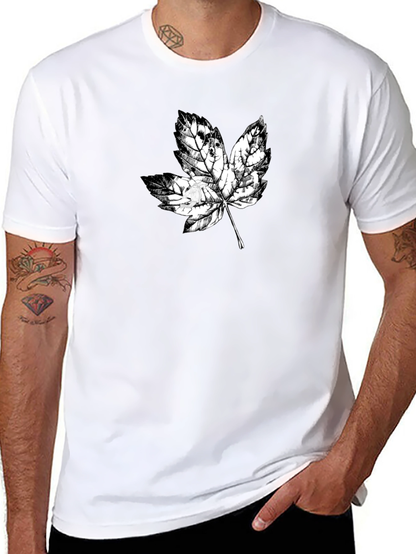 Maple Leaf Graphic Black T-Shirt