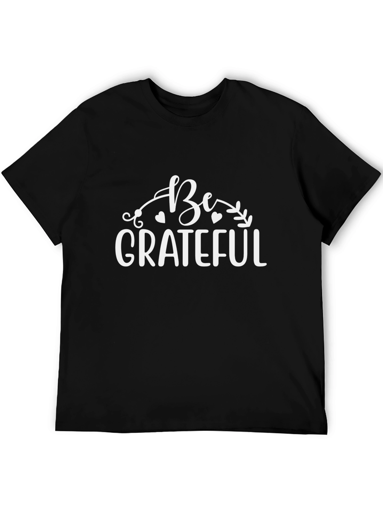 Be Grateful Graphic Tee - Stylish Mens Black T-Shirt
