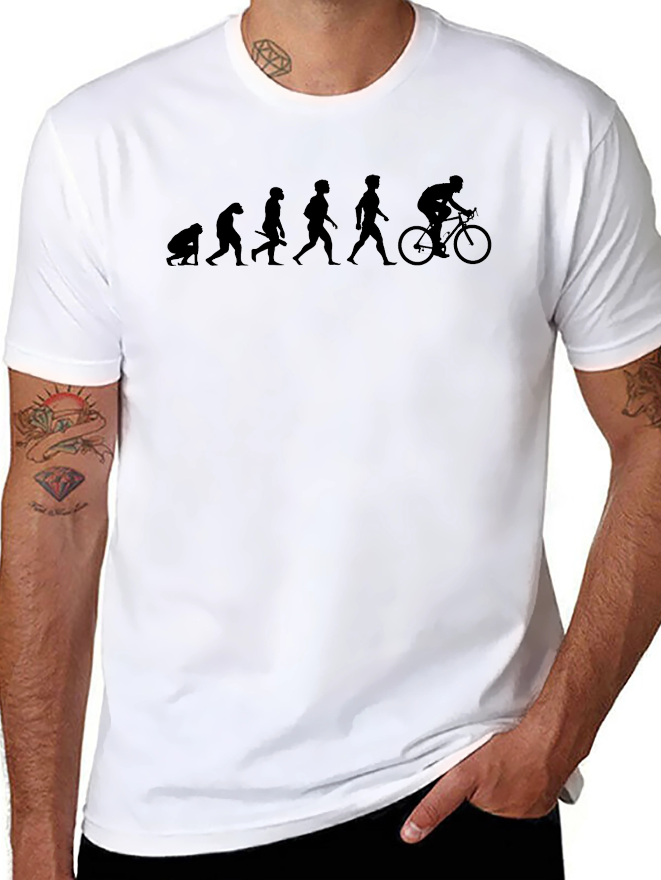 Evolution of Cyclist Black T-Shirt