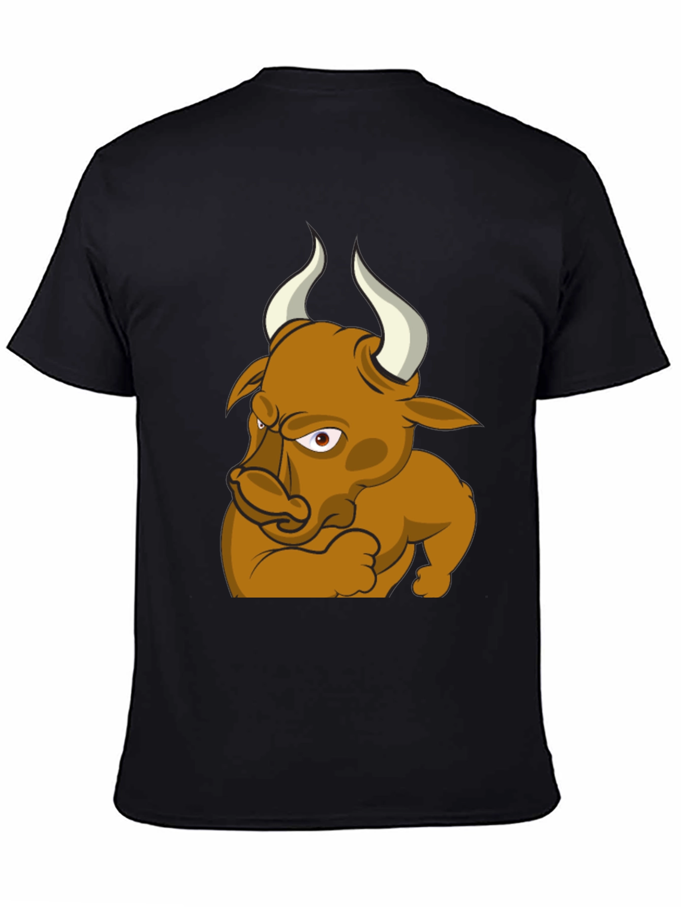 Angry Bull Cartoon Graphic T-Shirt