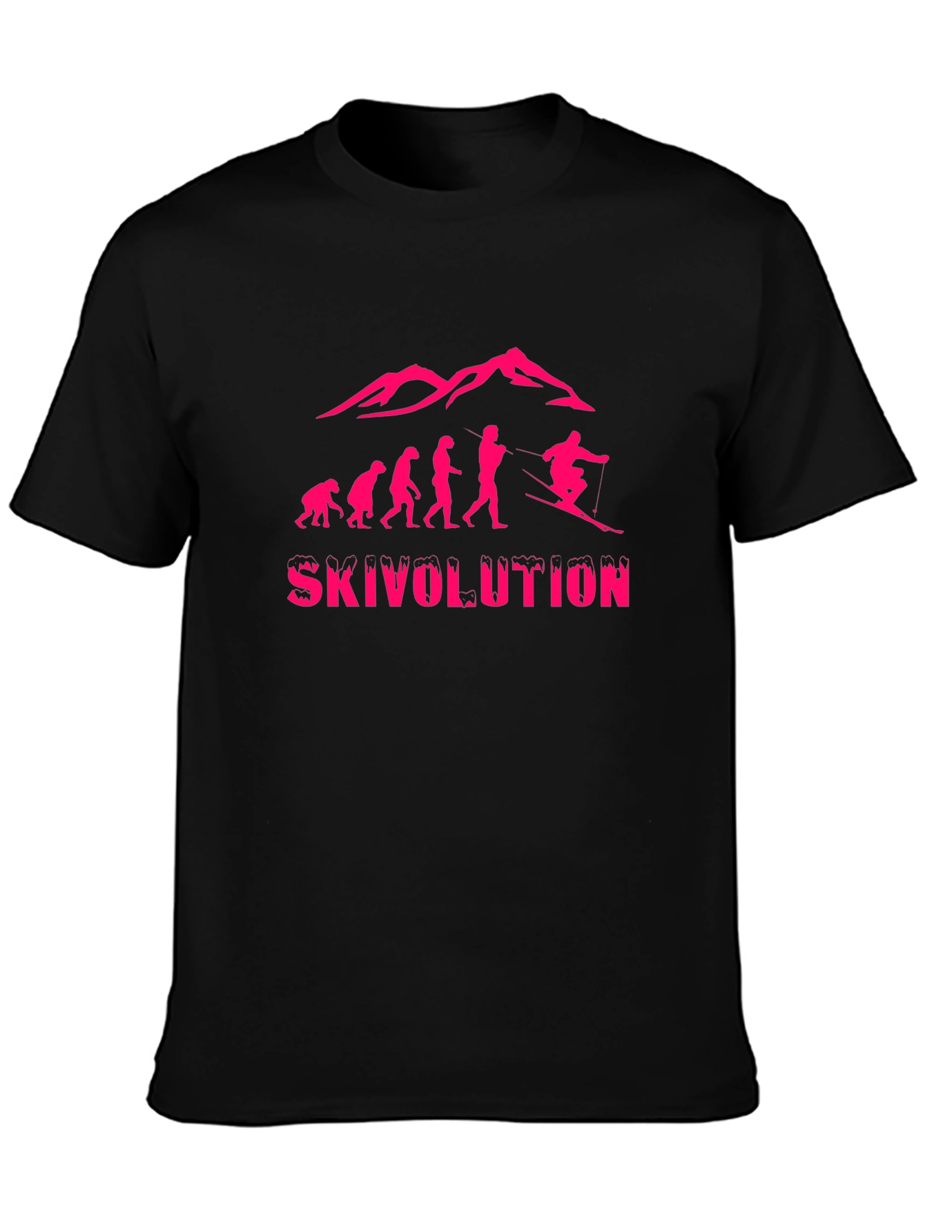 Ski Evolution Graphic Tee - Black Cotton T-Shirt