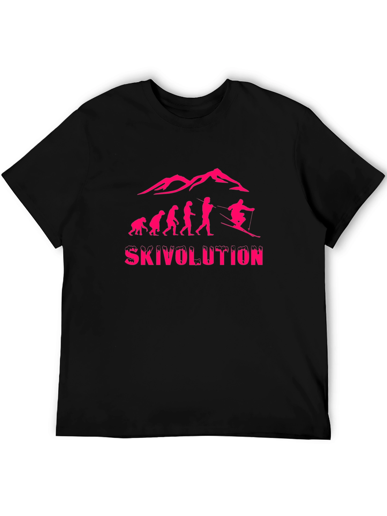 Ski Evolution Graphic Tee - Black Cotton T-Shirt