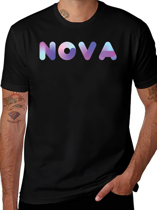 NOVA Graphic T-Shirt - Black Cotton Blend - Modern Design