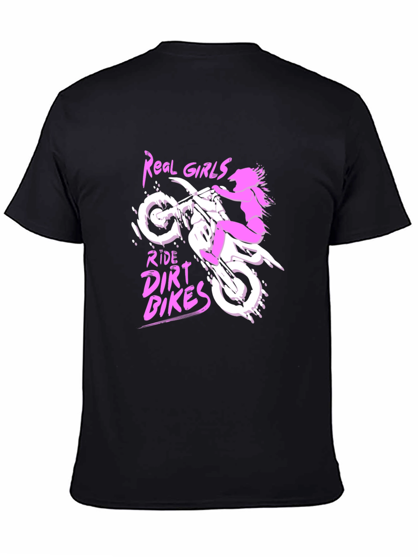 Real Girls Ride Dirt Bikes T-Shirt - Black