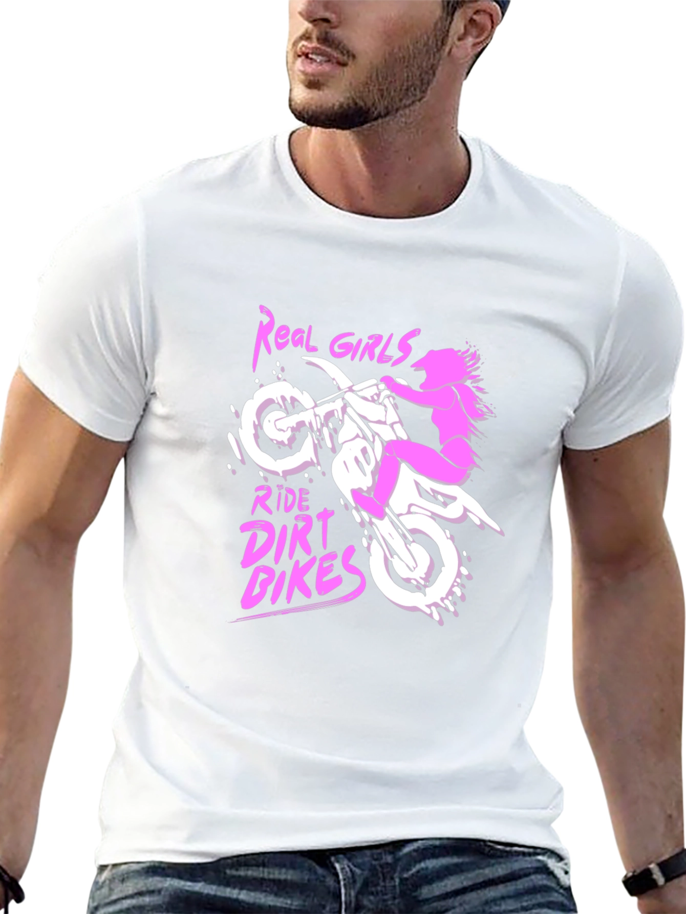 Real Girls Ride Dirt Bikes T-Shirt - Black