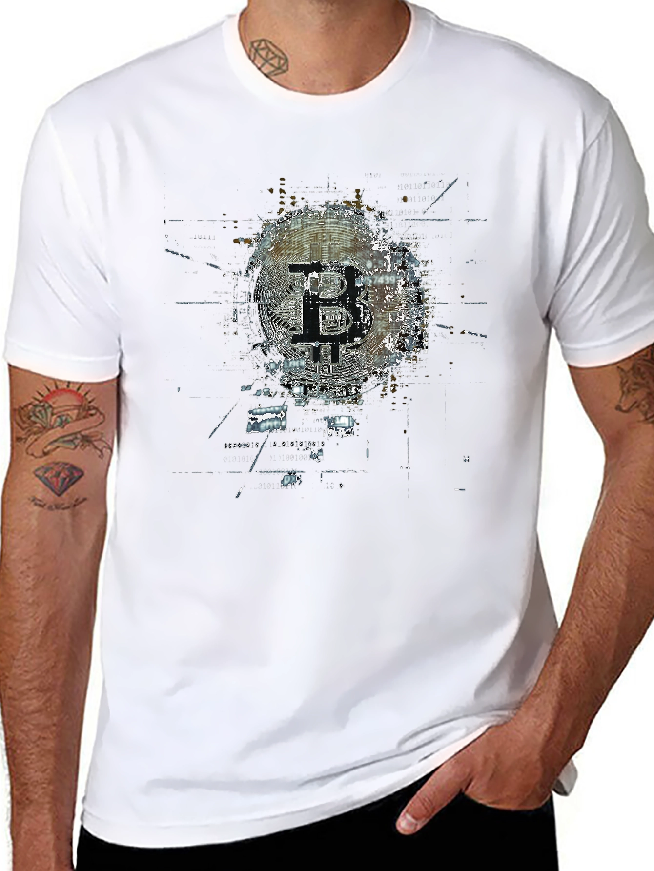 Bitcoin Art Graphic Tee - Crypto Currency T-Shirt
