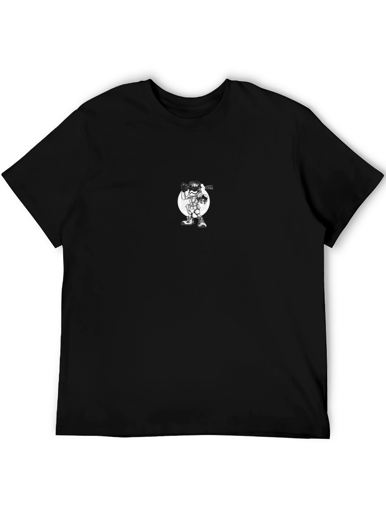 Graphic Black T-Shirt - Astronaut Design