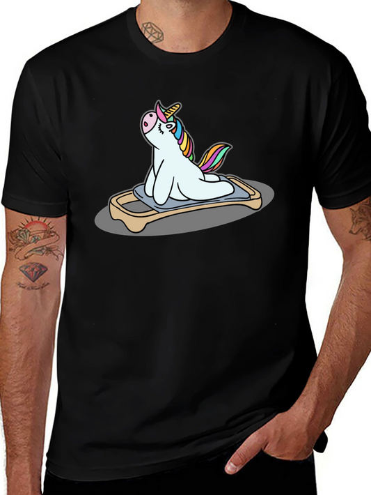 Unicorn Yoga Pose Black T-Shirt