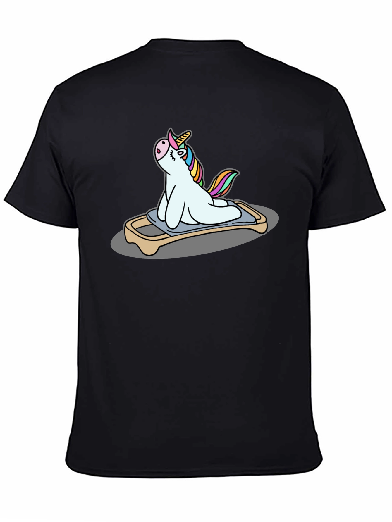Unicorn Yoga Pose Black T-Shirt
