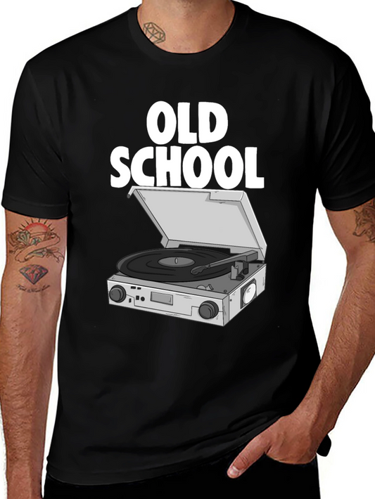 Old School Turntable Graphic Tee - Retro Music Lover T-Shirt