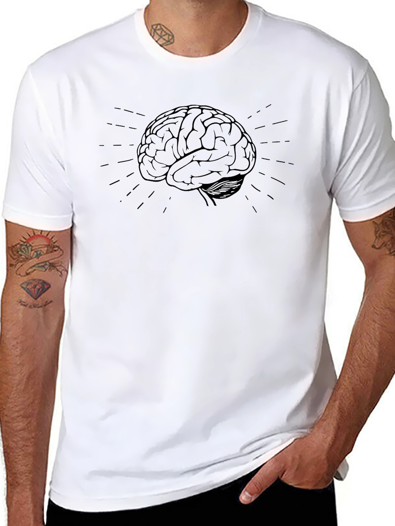 Brain Graphic Mens Black T-Shirt