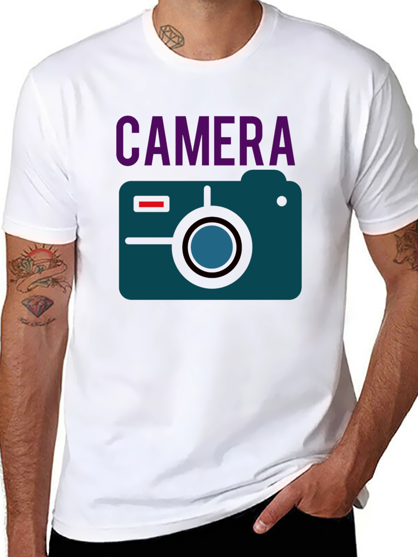 Camera Graphic Black T-Shirt - Photography Lover Tee