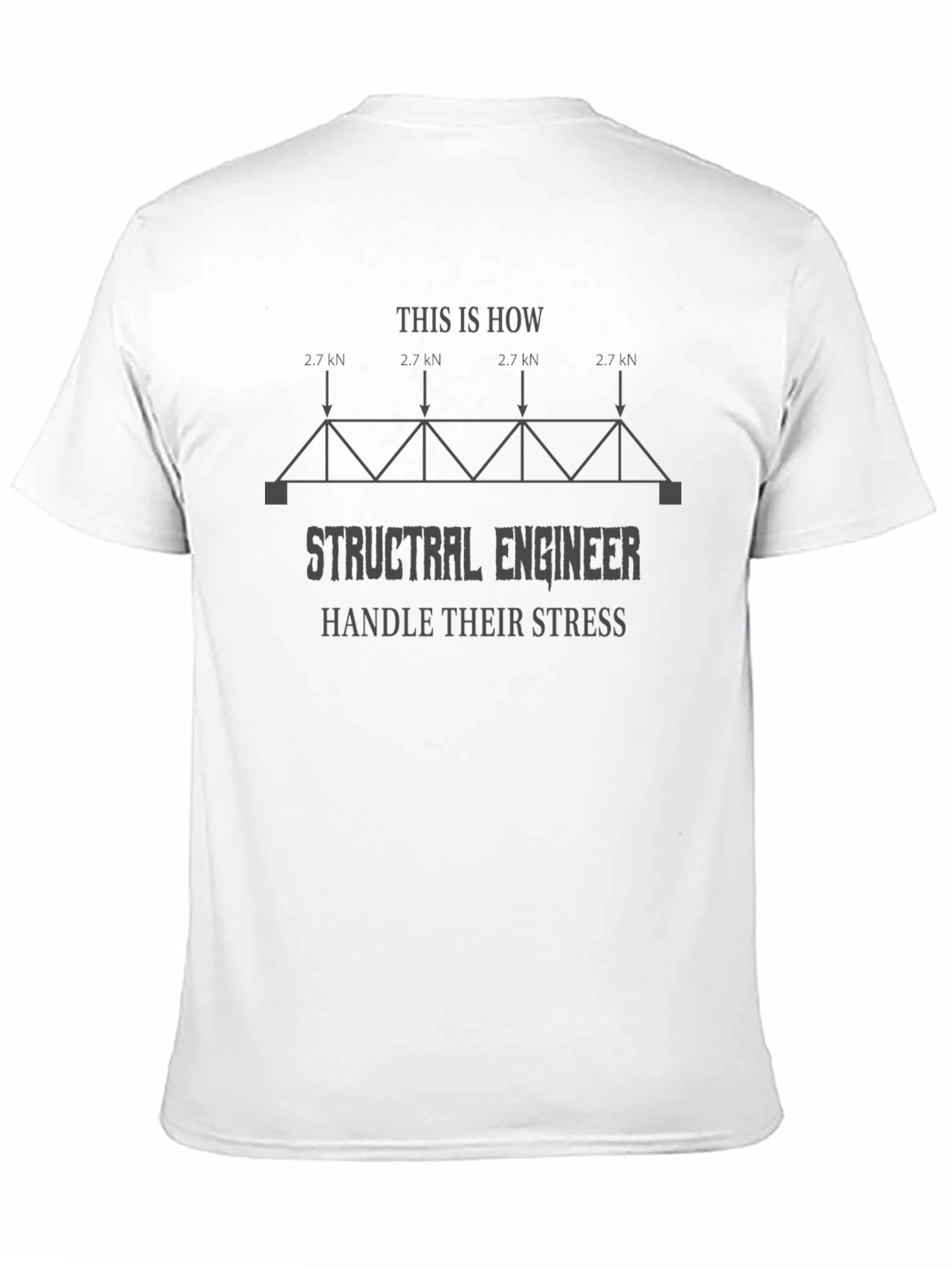 Structural Engineer Stress Handle Black T-Shirt
