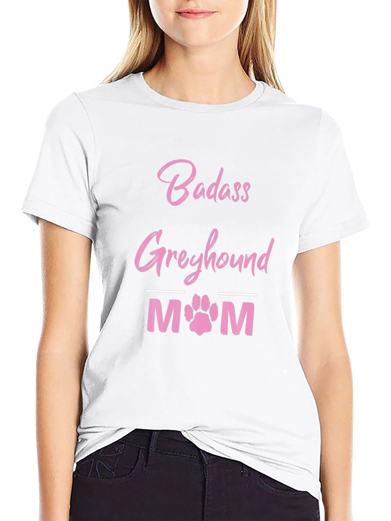 Badass Greyhound Mom Black T-Shirt
