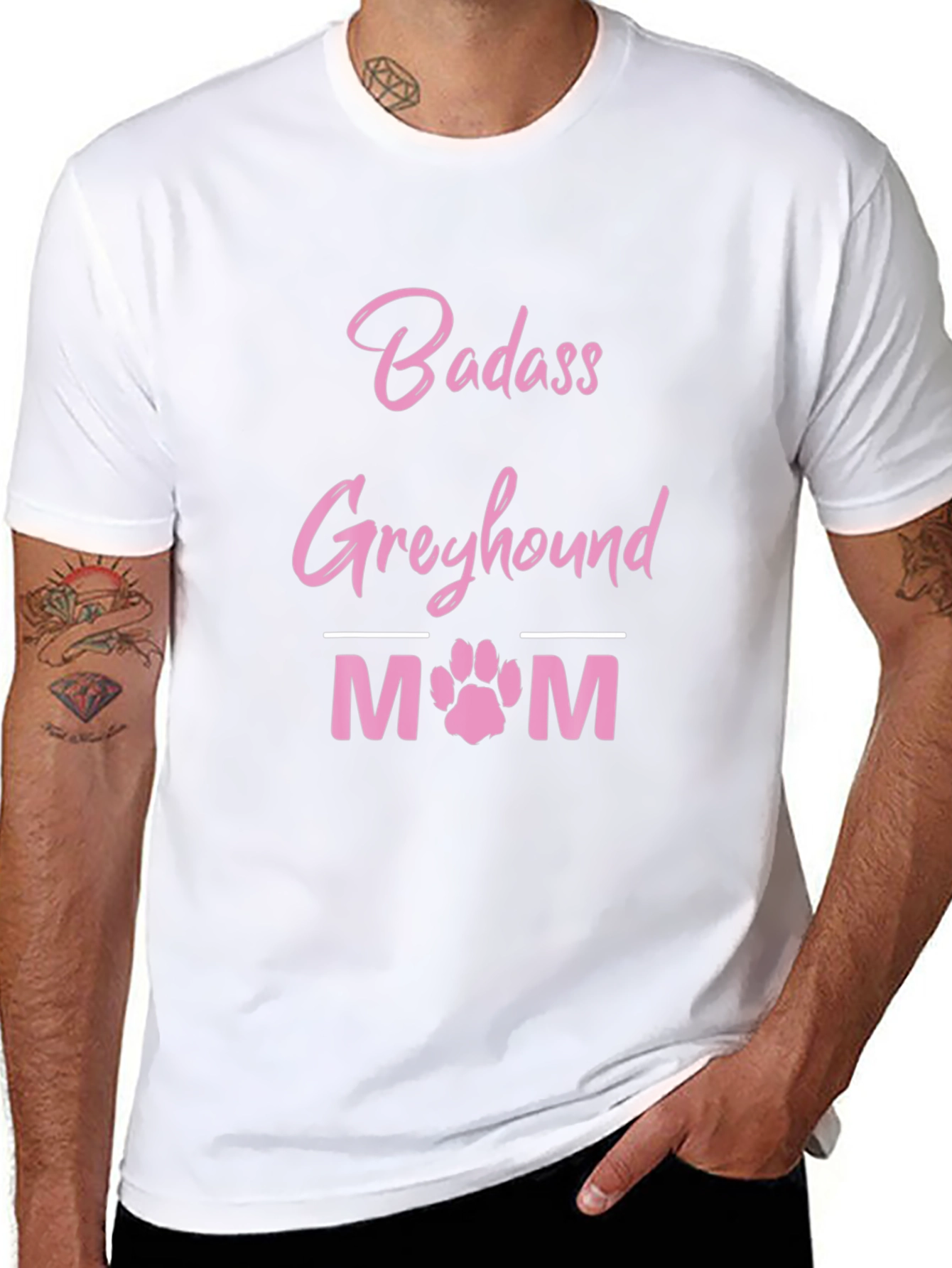 Badass Greyhound Mom Black T-Shirt