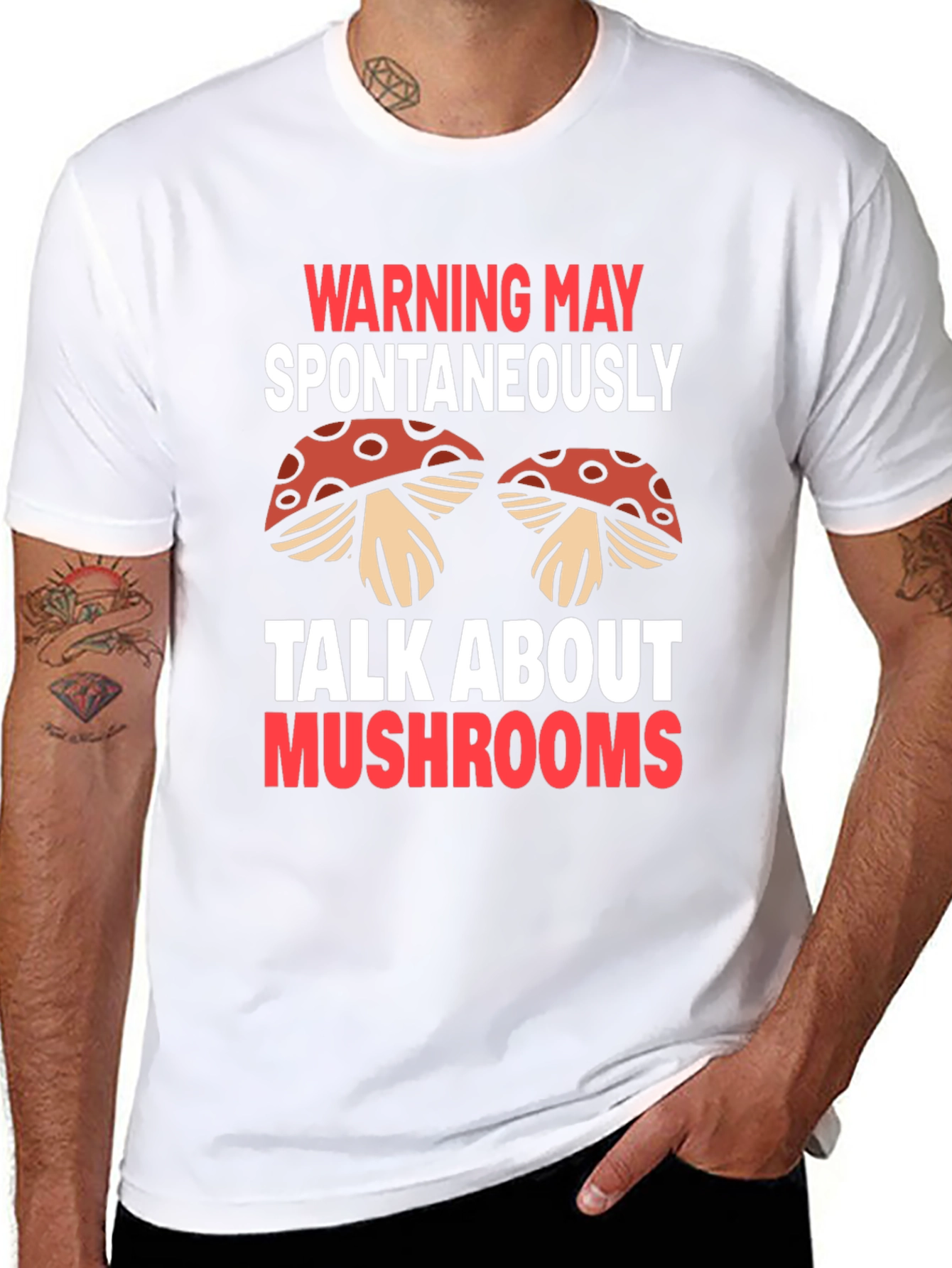 Warning May Spontaneously Talk About Mushrooms T-Shirt