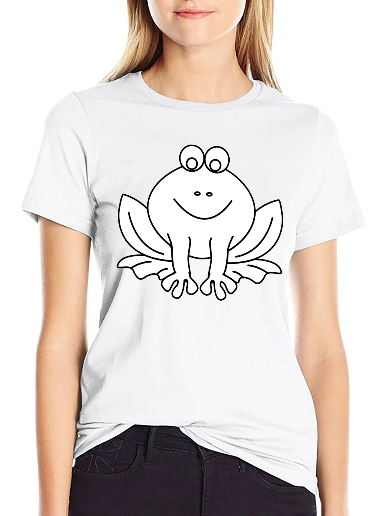 Funny Frog Graphic Tee - Black Cotton T-Shirt