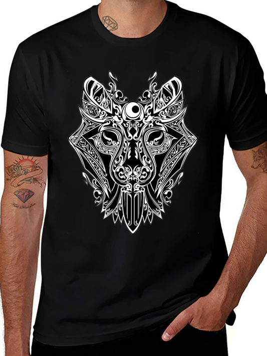 Tribal Wolf Graphic T-Shirt