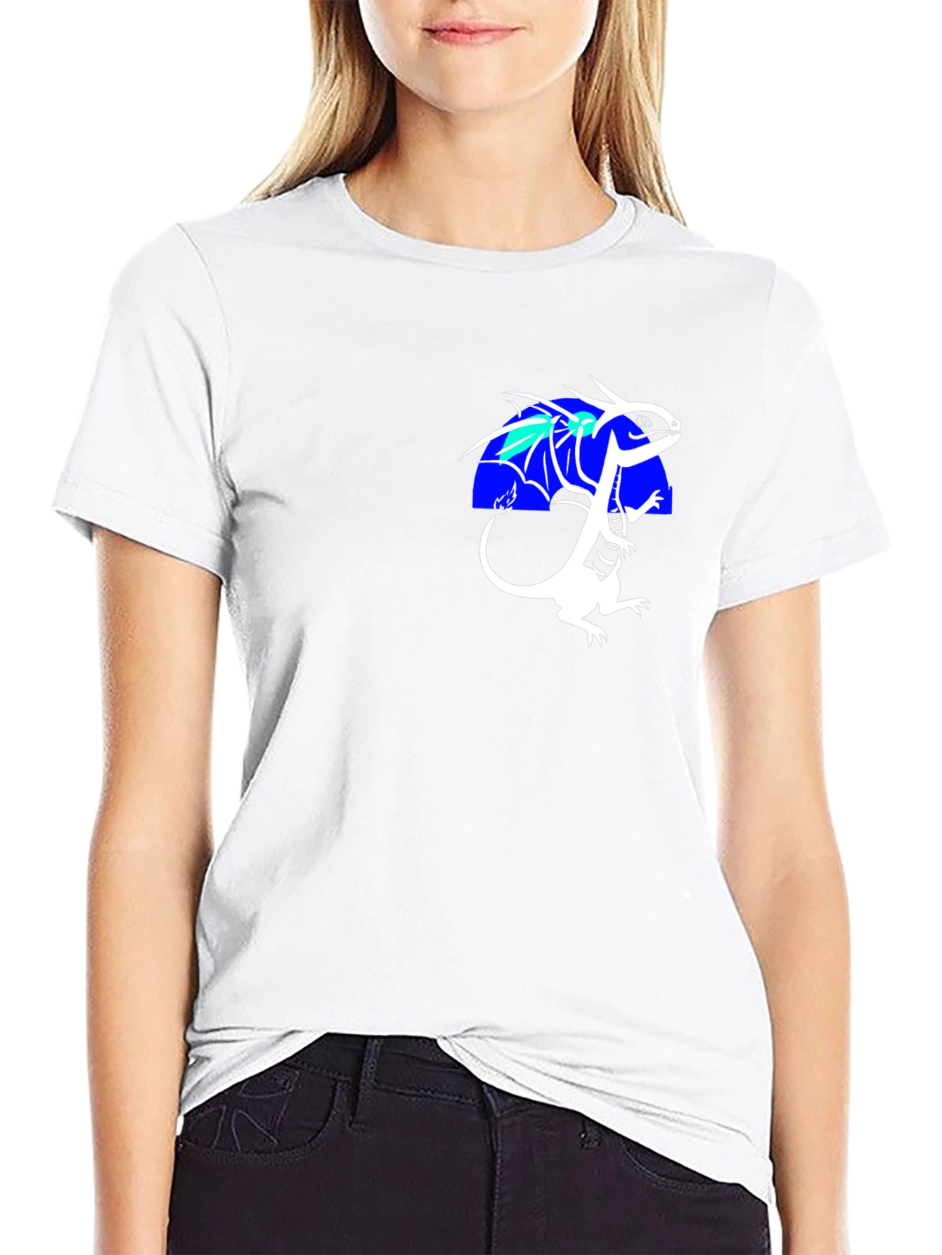 Dragon Graphic Tee - Black Cotton Blend Shirt