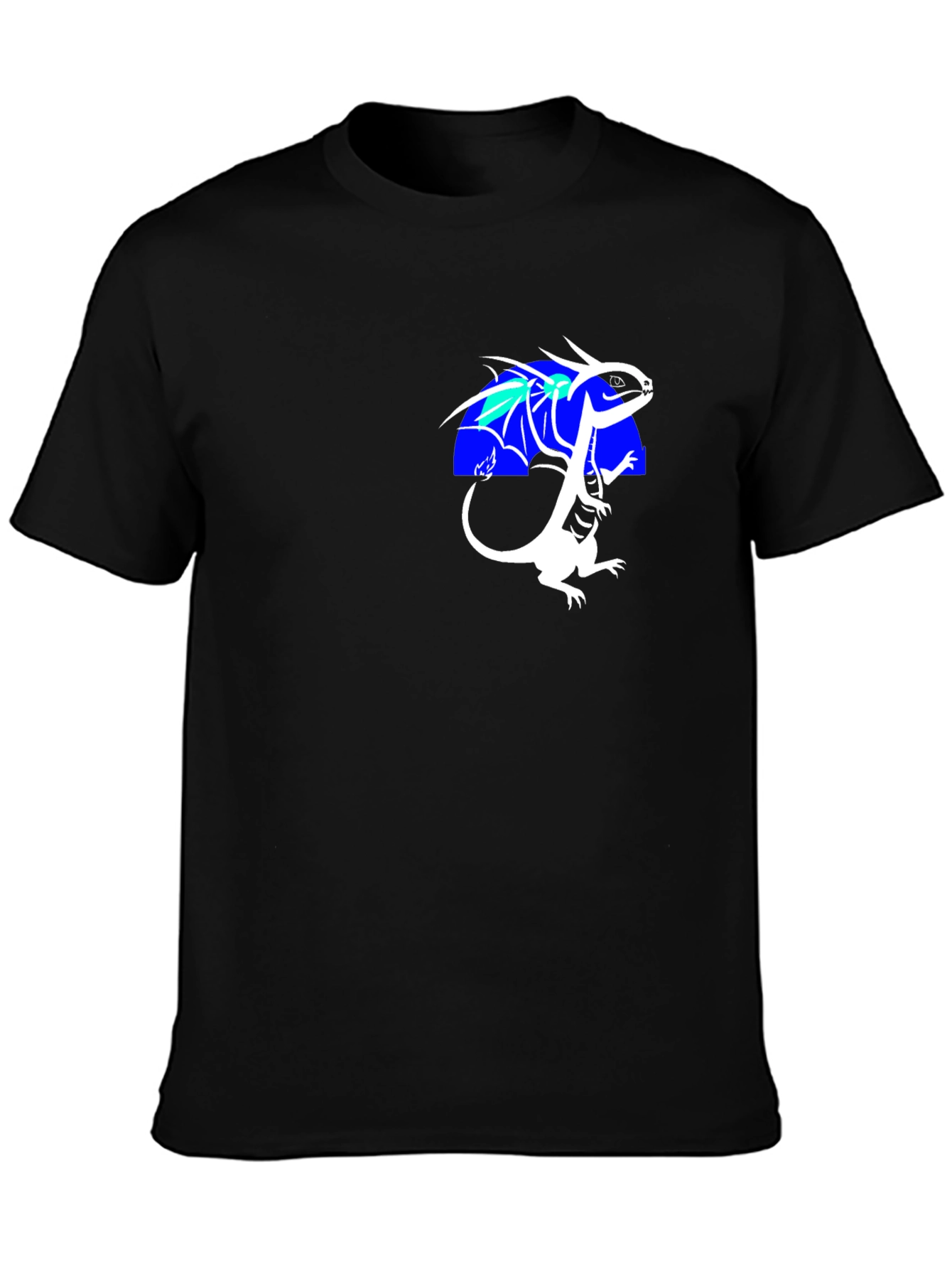 Dragon Graphic Tee - Black Cotton Blend Shirt