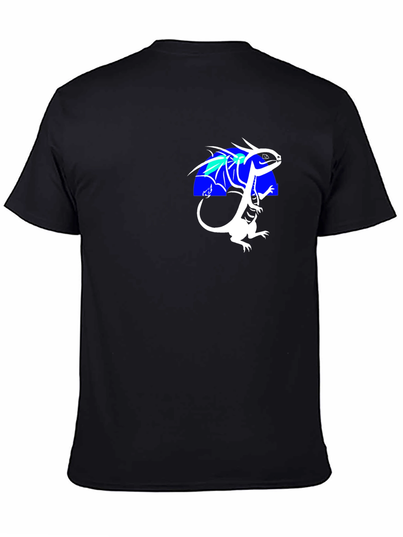 Dragon Graphic Tee - Black Cotton Blend Shirt