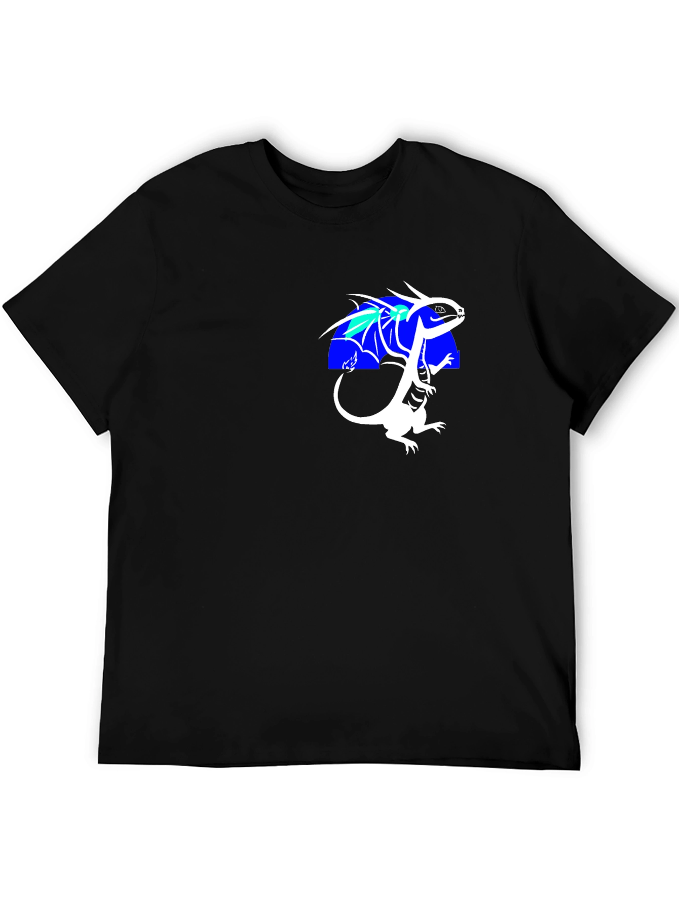Dragon Graphic Tee - Black Cotton Blend Shirt