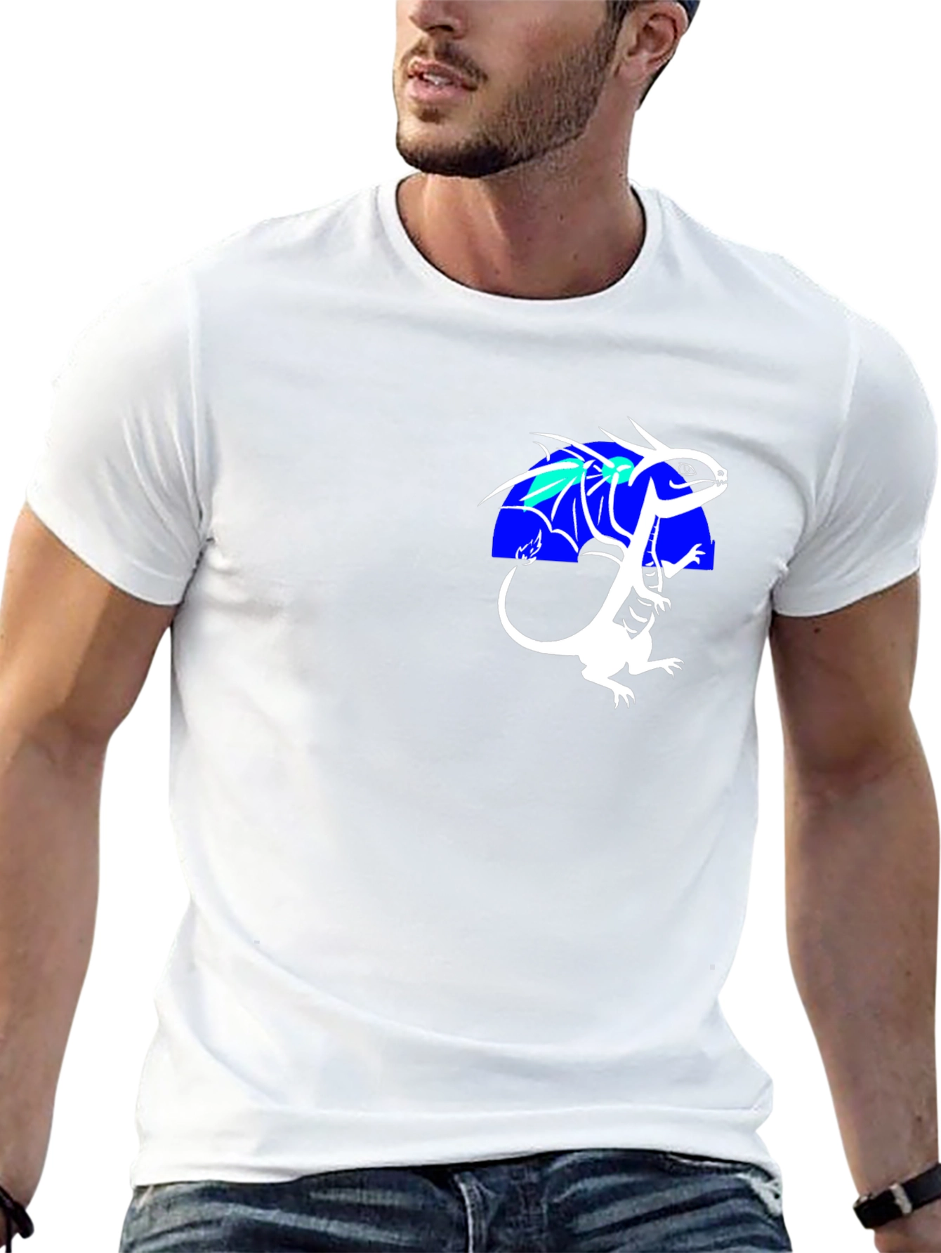 Dragon Graphic Tee - Black Cotton Blend Shirt