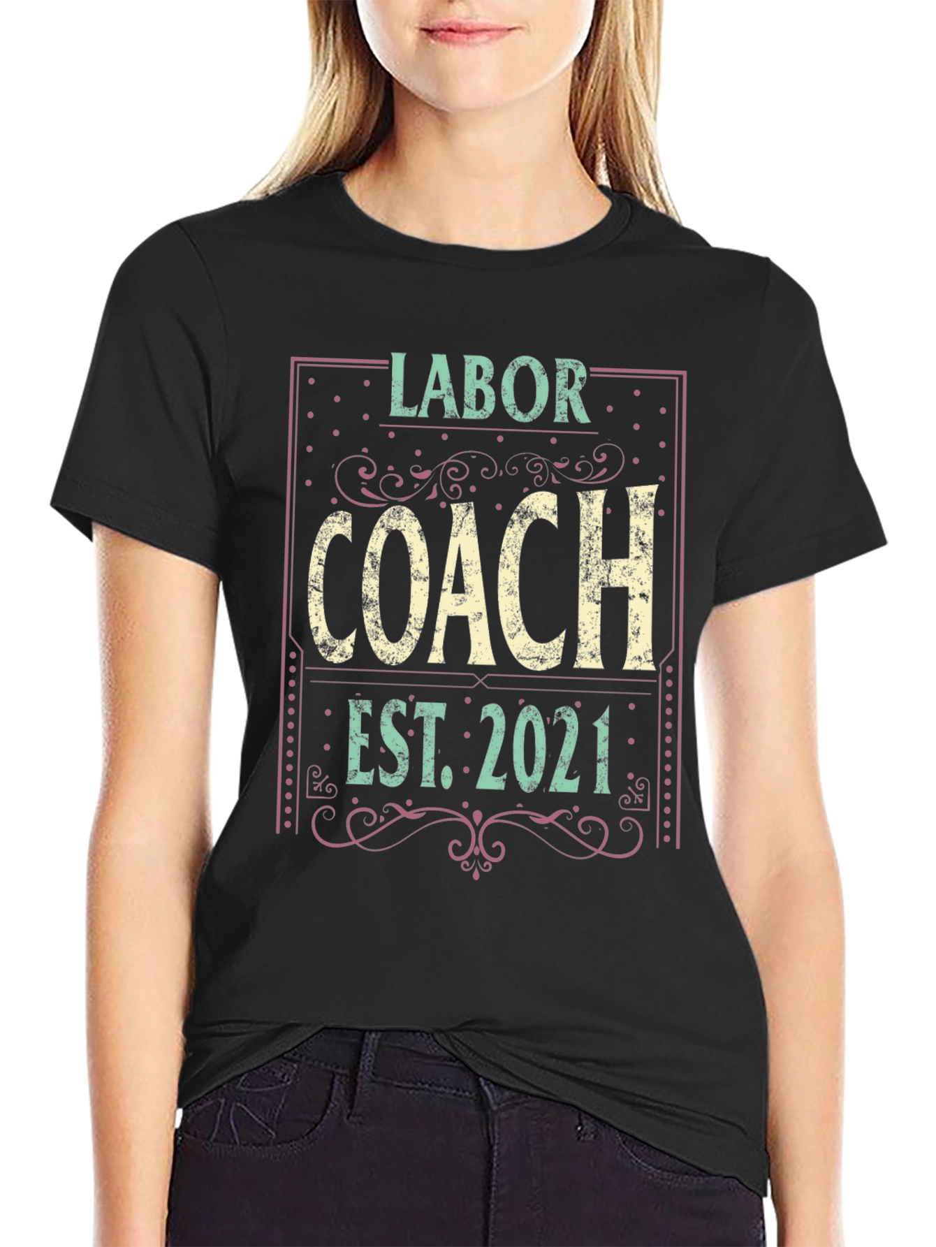 Labor Coach Est. 2021 Black T-Shirt