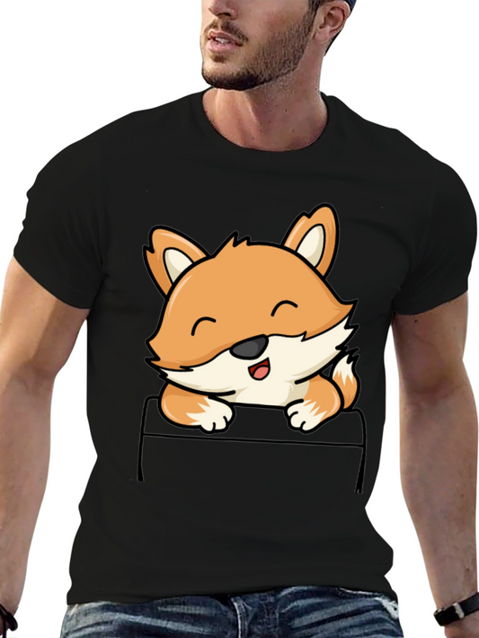 Cute Fox Pocket T-Shirt - Unisex Graphic Tee