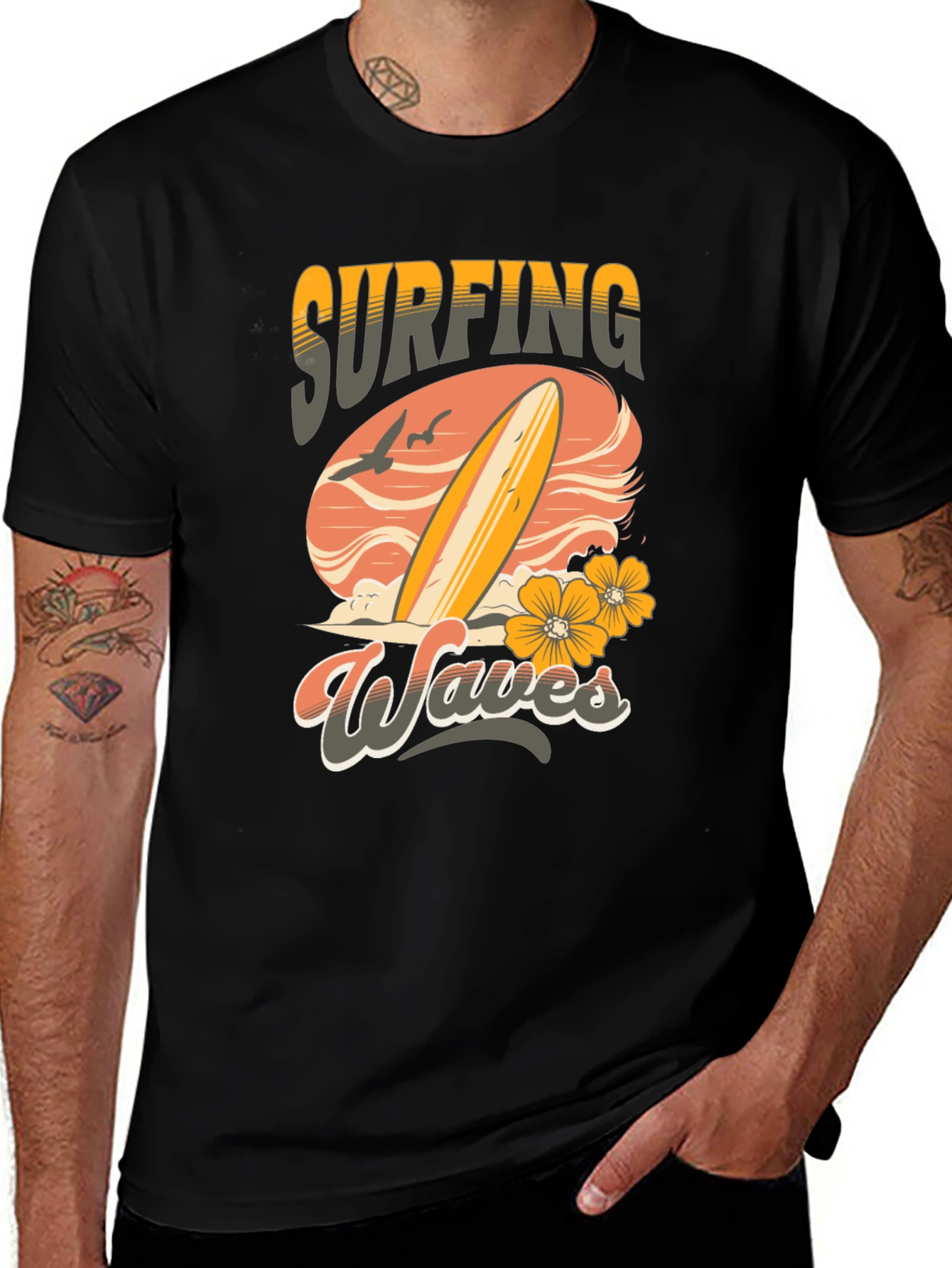 Surfing Waves Graphic T-Shirt