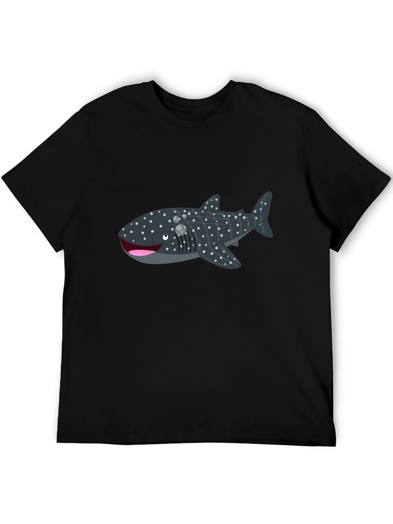 Whale Shark Graphic Tee - Black Cotton T-Shirt