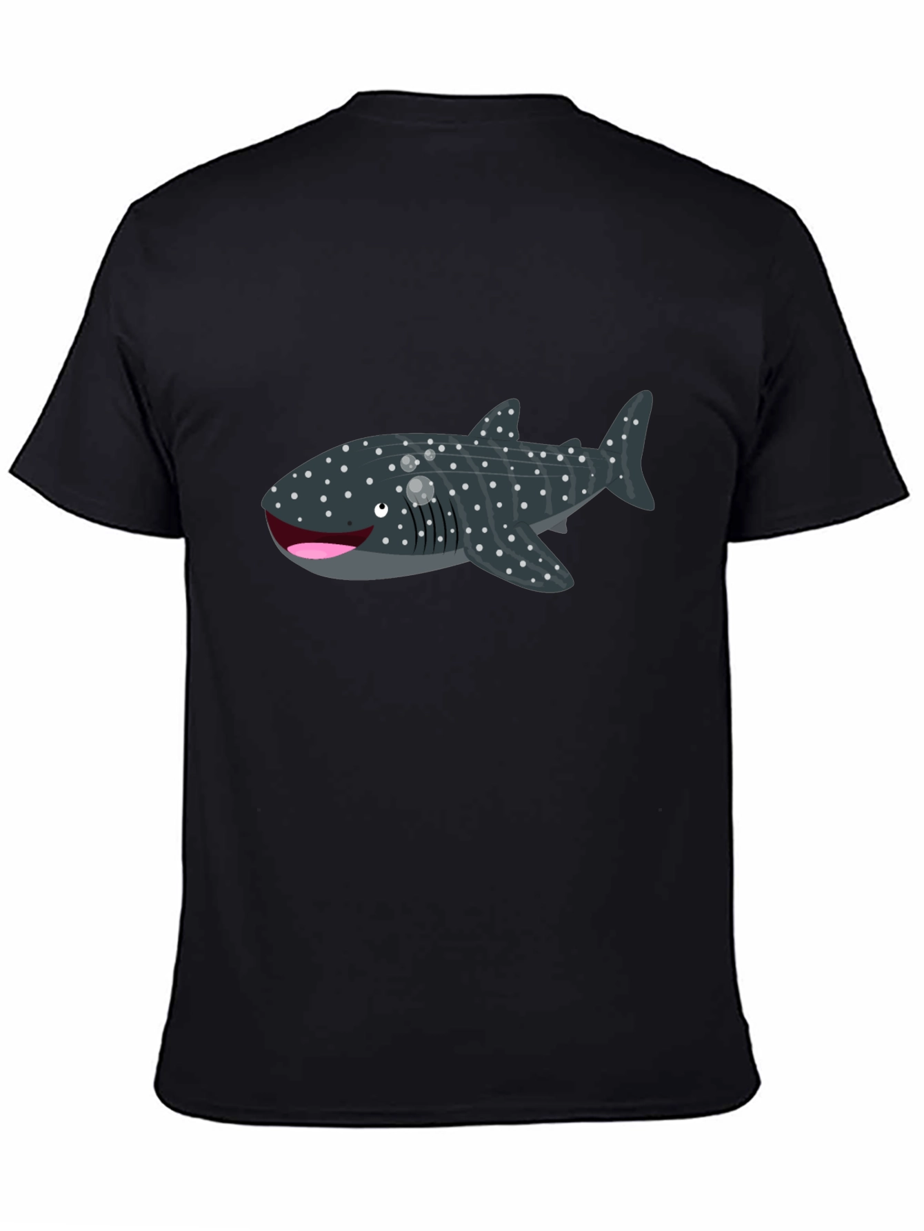Whale Shark Graphic Tee - Black Cotton T-Shirt