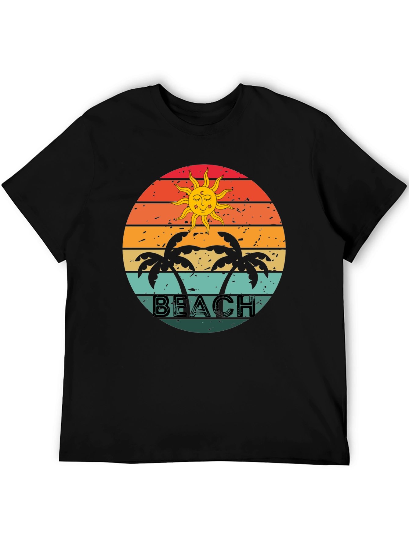 Retro Beach Graphic Tee - Palm Tree Sunset T-Shirt