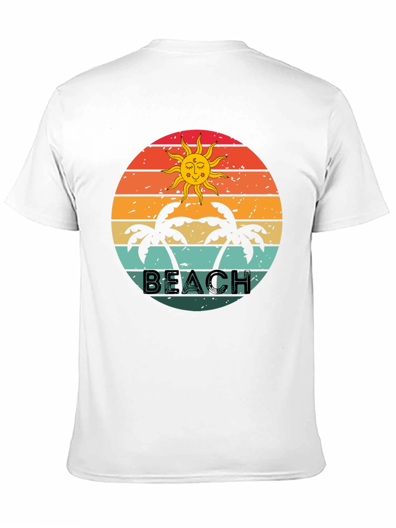 Retro Beach Graphic Tee - Palm Tree Sunset T-Shirt
