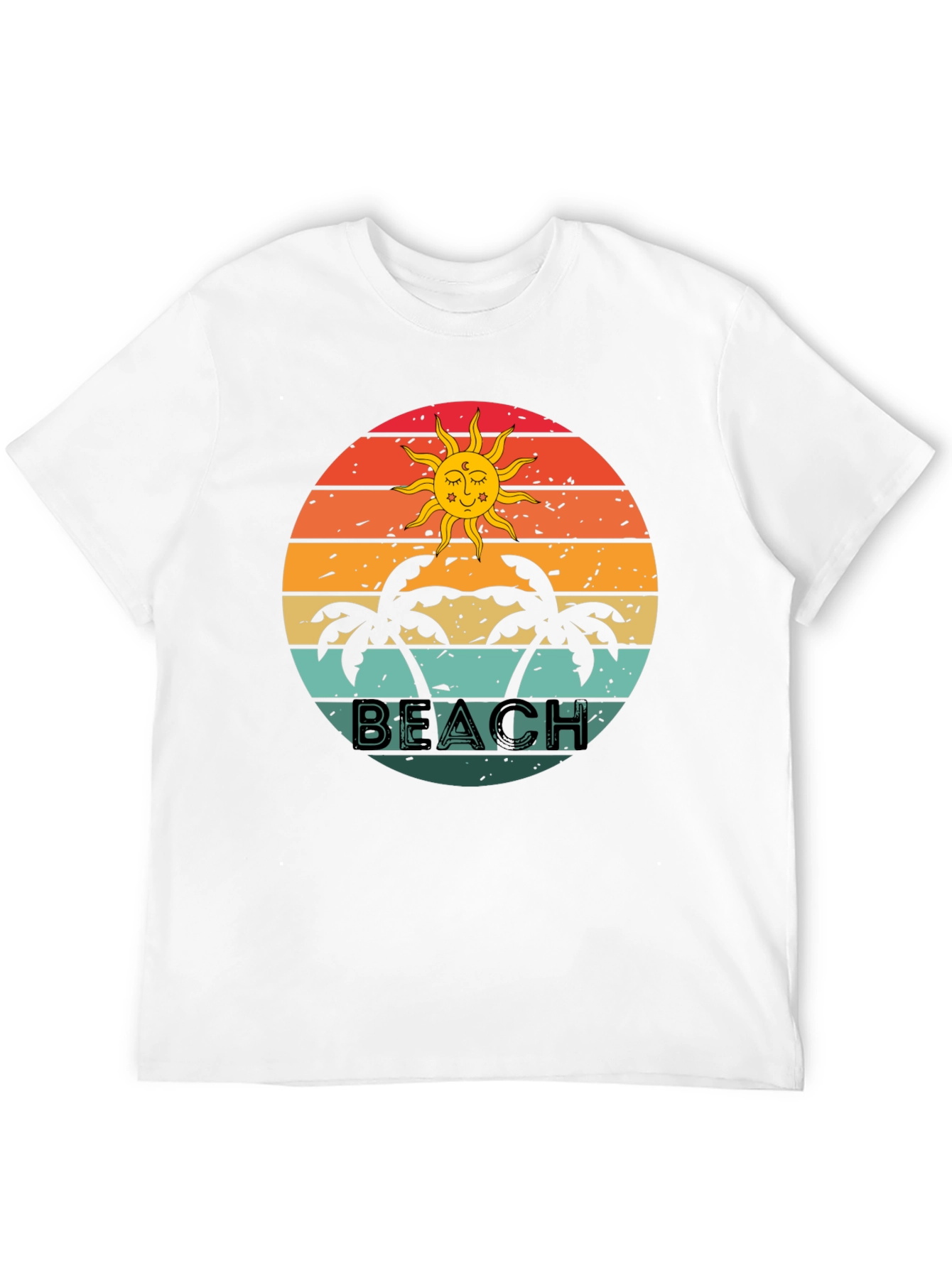 Retro Beach Graphic Tee - Palm Tree Sunset T-Shirt