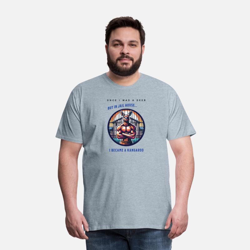 Kangaroo breaks out of jail funny vector graphic