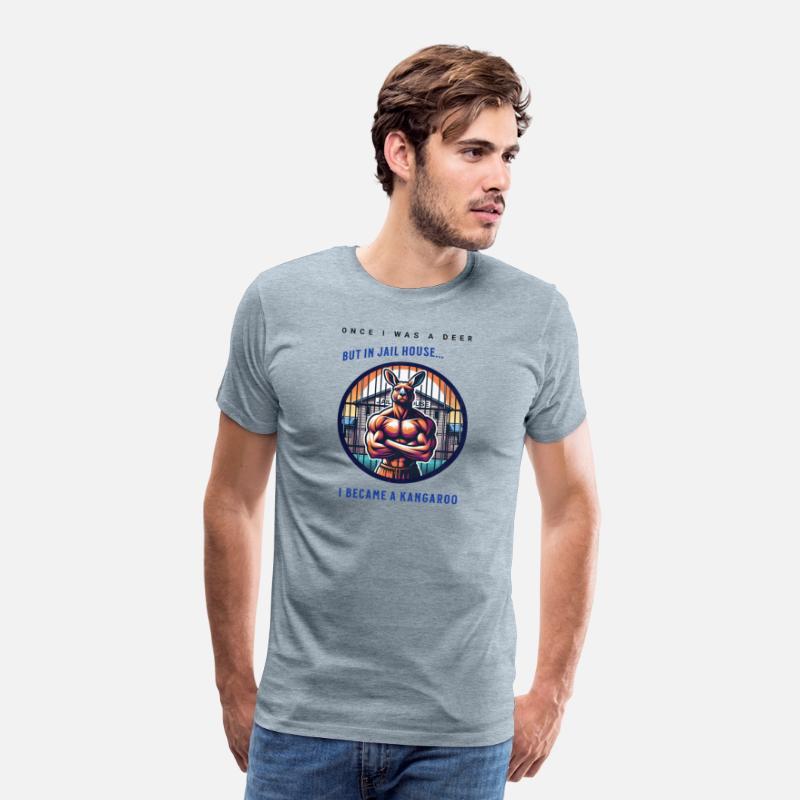 Kangaroo breaks out of jail funny vector graphic