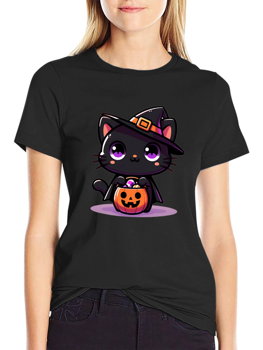 Halloween Cat T-Shirt - Spooky Cute!