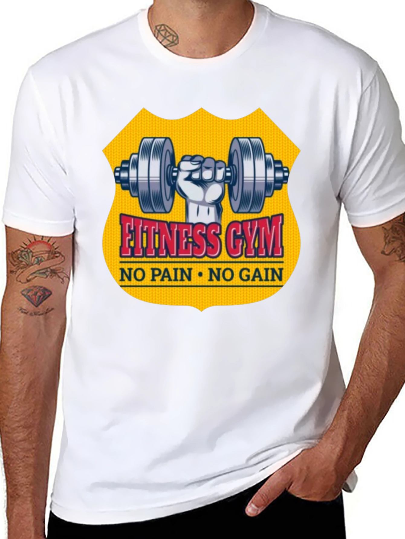 Fitness Gym No Pain No Gain Graphic T-Shirt