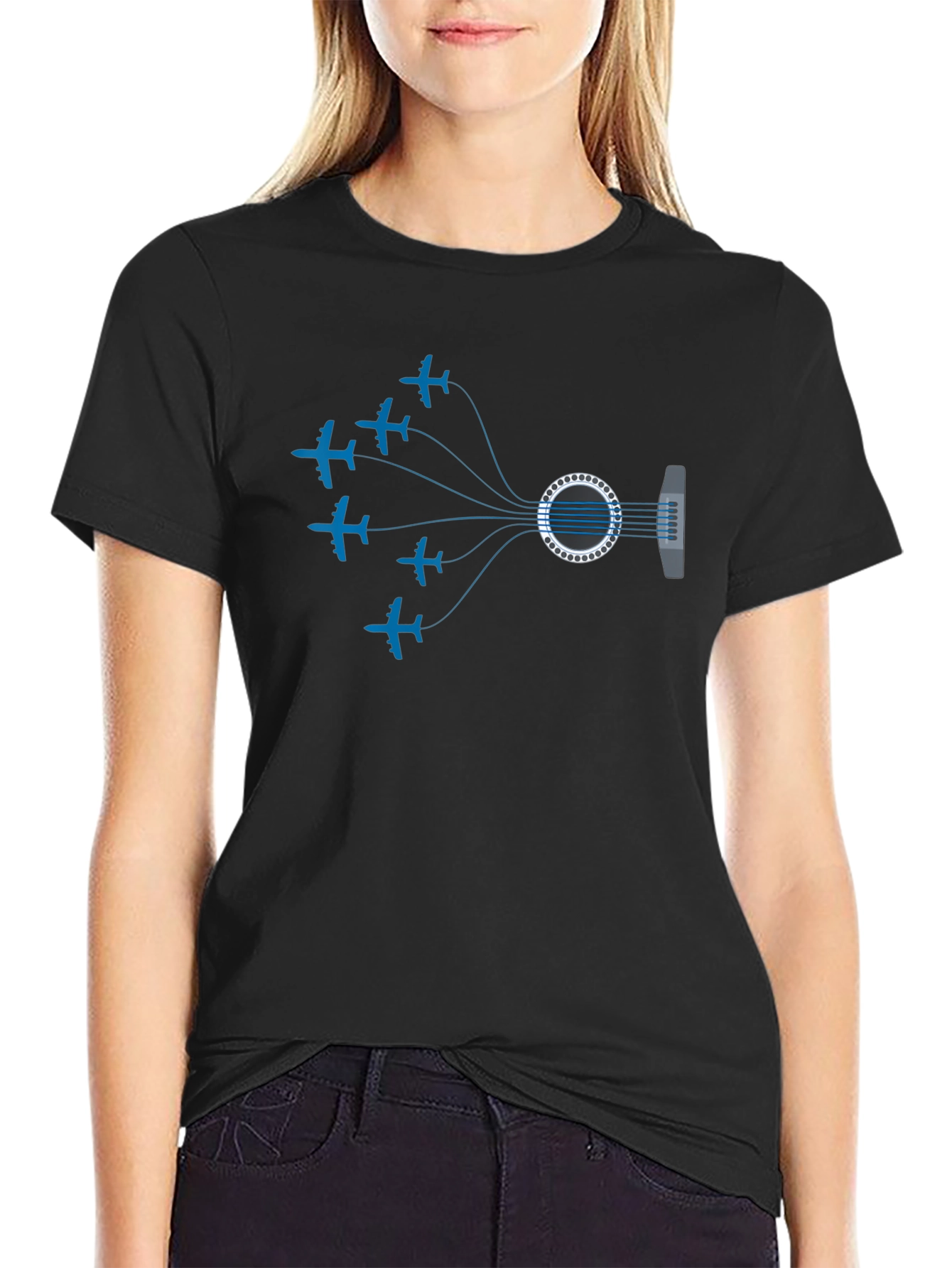 Aviation Guitar T-Shirt - Music & Flight Design