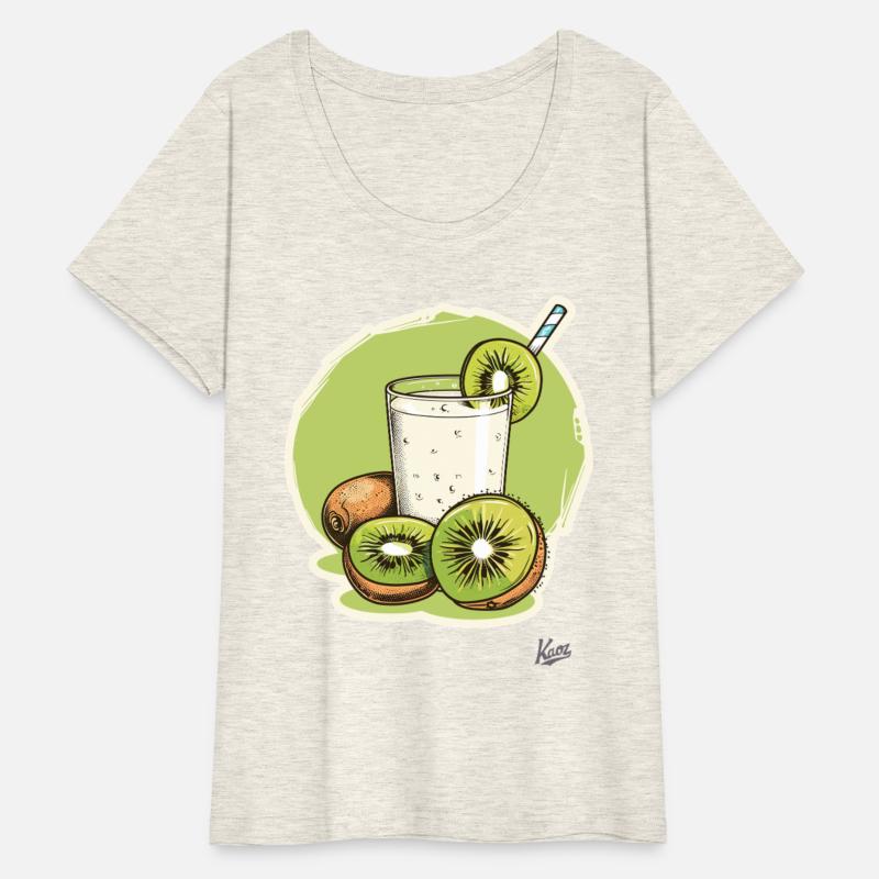 Kiwi fruit and juice with straw illustration