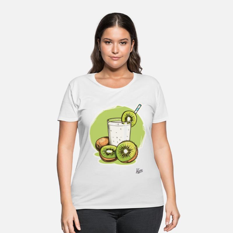 Kiwi fruit and juice with straw illustration