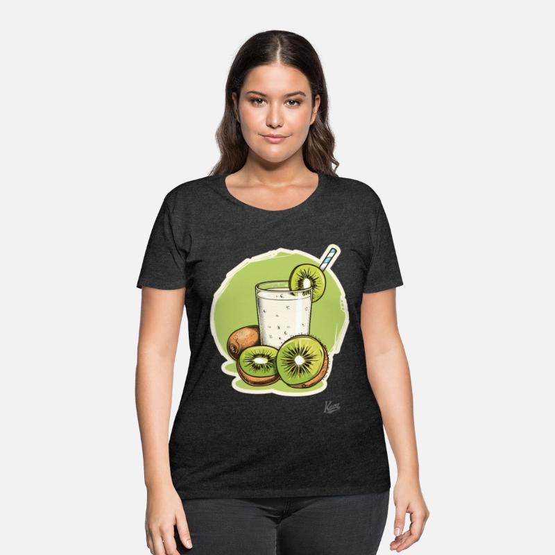 Kiwi fruit and juice with straw illustration