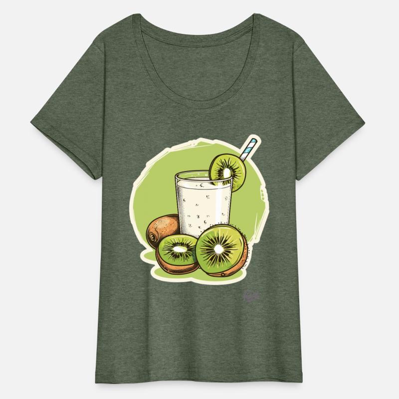 Kiwi fruit and juice with straw illustration