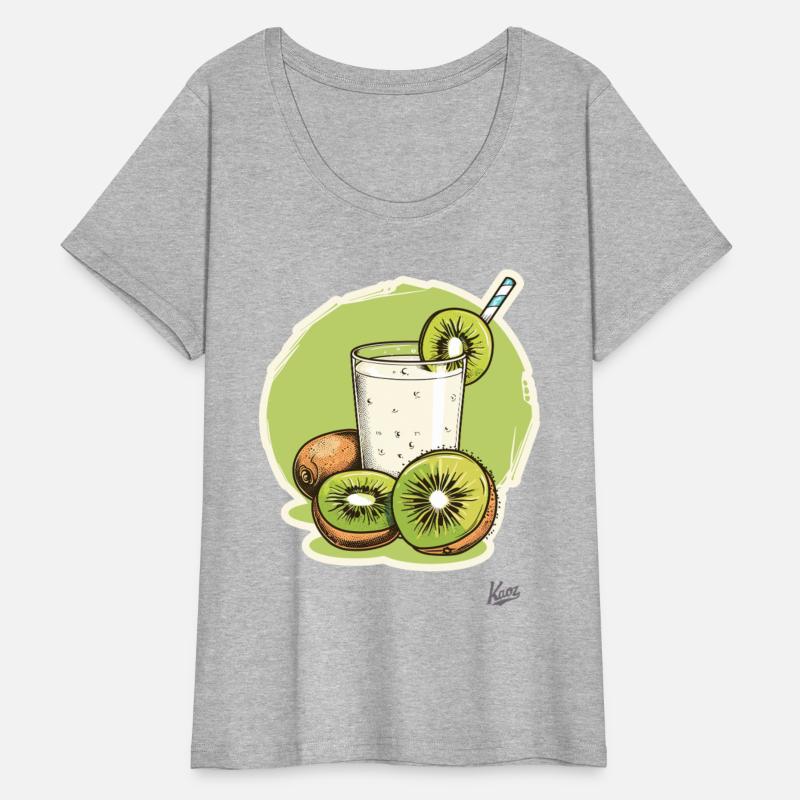 Kiwi fruit and juice with straw illustration