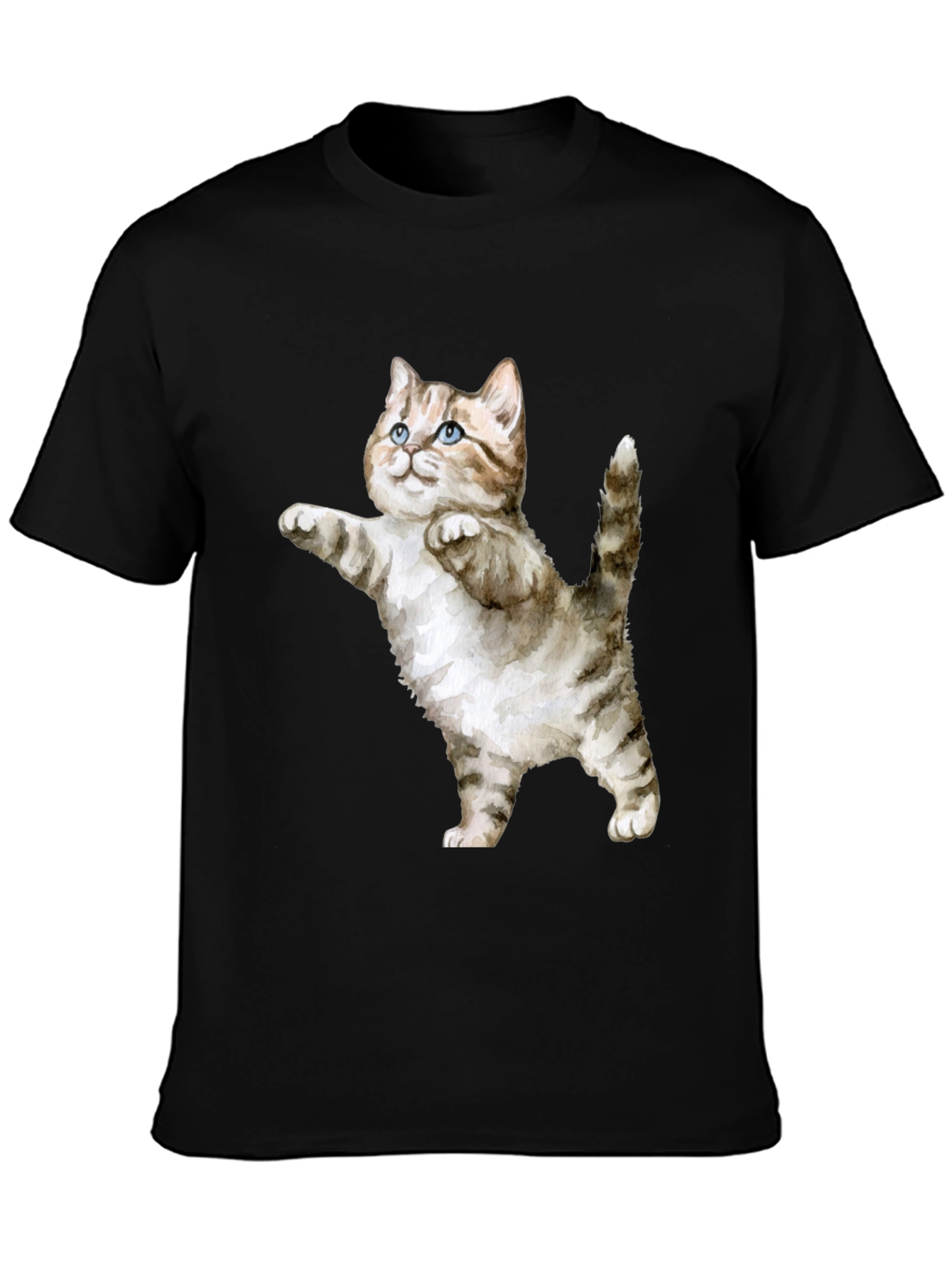 Cute Cat Graphic Tee - Black T-Shirt