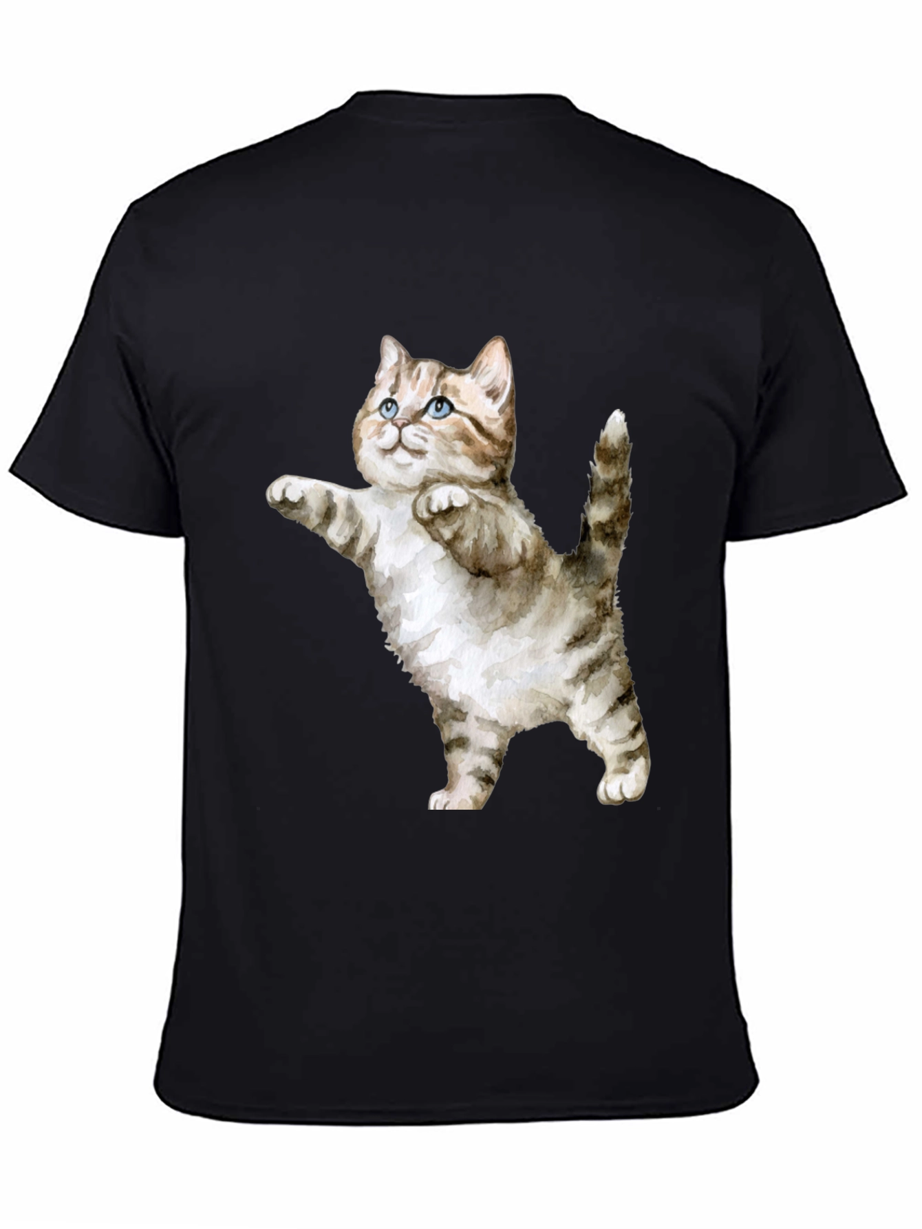 Cute Cat Graphic Tee - Black T-Shirt