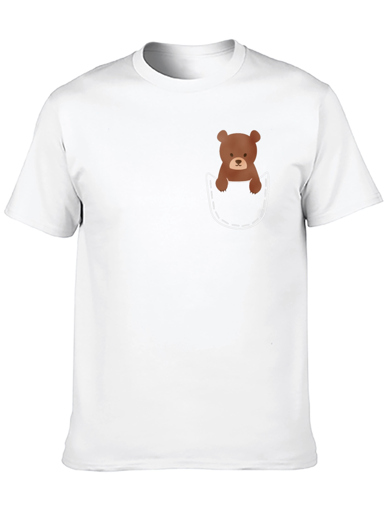 Bear Pocket T-Shirt - Cute Graphic Tee